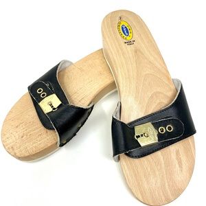 Dr.  Scholl’s Original Wooden Sandal with buckle size 7 black